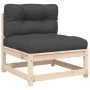 Sofá de jardín sin reposabrazos con cojines y reposapiés de , Sofás modulares de exterior - Ref: Foro24-838133, Precio: 101,7...