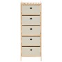 Estantería de almacenaje 5 cestas de tela madera de cedro beige de vidaXL, Taquillas y armarios de almacenamiento - Ref: Foro...
