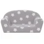 Sofá de niños de 2 plazas felpa suave gris claro con estrellas de , Mobiliario para bebés y niños pequeños - Ref: Foro24-3569...