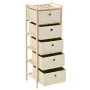 Estantería de almacenaje 5 cestas de tela madera de cedro beige de vidaXL, Taquillas y armarios de almacenamiento - Ref: Foro...