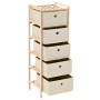 Estantería de almacenaje 5 cestas de tela madera de cedro beige de vidaXL, Taquillas y armarios de almacenamiento - Ref: Foro...