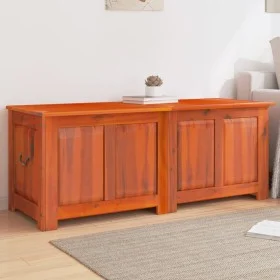 Baúl de almacenamiento con tapa madera maciza de acacia marrón de , Baúles de almacenamiento - Ref: Foro24-364917, Precio: 14...