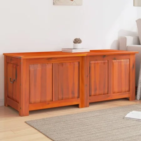 Baúl de almacenamiento con tapa madera maciza de acacia marrón de , Baúles de almacenamiento - Ref: Foro24-364917, Precio: 14...