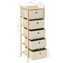 Estantería de almacenaje 5 cestas de tela madera de cedro beige de vidaXL, Taquillas y armarios de almacenamiento - Ref: Foro...