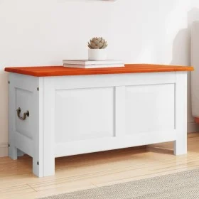 Baúl de almacenaje con tapa madera de acacia marrón y blanco de , Baúles de almacenamiento - Ref: Foro24-364920, Precio: 166,...