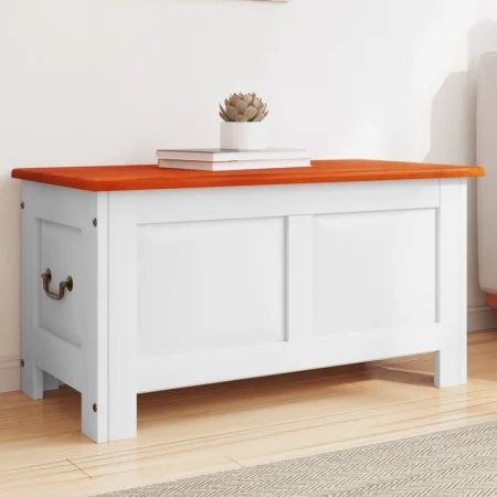 Baúl de almacenaje con tapa madera de acacia marrón y blanco de , Baúles de almacenamiento - Ref: Foro24-364920, Precio: 166,...