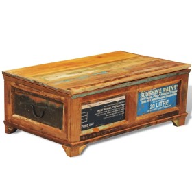 Mesa de centro vintage con almacenaje madera reciclada en Mesas de centro | Comprar online en Foru.es