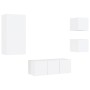 Muebles de TV de pared con LED 5 pzas madera ingeniería blanco de , Muebles TV - Ref: Foro24-3216825, Precio: 187,97 €, Descu...