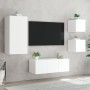 Muebles de TV de pared con LED 5 pzas madera ingeniería blanco de , Muebles TV - Ref: Foro24-3216825, Precio: 187,97 €, Descu...