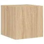Muebles TV pared con LED 5 pzas madera ingeniería roble Sonoma de , Muebles TV - Ref: Foro24-3216827, Precio: 176,58 €, Descu...