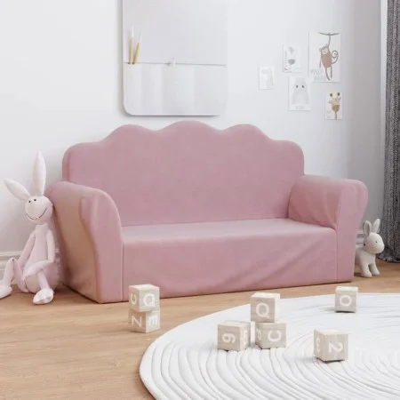 Sofá para niños de 2 plazas felpa suave rosa de , Mobiliario para bebés y niños pequeños - Ref: Foro24-357051, Precio: 55,33 ...