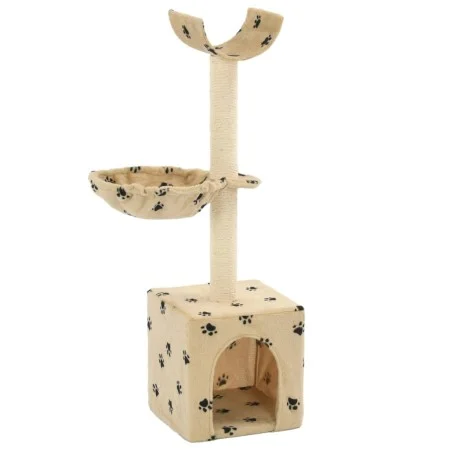 Rascador para gatos poste de sisal 105 cm huellas beige de vidaXL, Mobiliario para gatos - Ref: Foro24-170626, Precio: 31,05 ...
