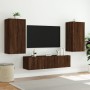 Muebles TV pared con LED 4 pzas madera ingeniería marrón roble de , Muebles TV - Ref: Foro24-3216852, Precio: 195,34 €, Descu...