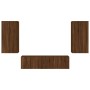 Muebles TV pared con LED 4 pzas madera ingeniería marrón roble de , Muebles TV - Ref: Foro24-3216852, Precio: 195,34 €, Descu...