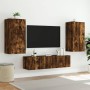 Muebles TV pared con LED 4 pzas madera ingeniería roble ahumado de , Muebles TV - Ref: Foro24-3216850, Precio: 194,70 €, Desc...