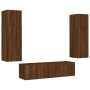 Muebles TV pared con LED 6 pzas madera ingeniería marrón roble de , Muebles TV - Ref: Foro24-3216838, Precio: 229,39 €, Descu...