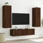 Muebles TV pared con LED 6 pzas madera ingeniería marrón roble de , Muebles TV - Ref: Foro24-3216838, Precio: 226,91 €, Descu...