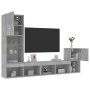 Muebles TV pared con LED 4 pzas madera ingeniería gris hormigón de , Muebles TV - Ref: Foro24-3216664, Precio: 159,37 €, Desc...