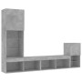 Muebles TV pared con LED 4 pzas madera ingeniería gris hormigón de , Muebles TV - Ref: Foro24-3216664, Precio: 159,37 €, Desc...