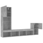 Muebles TV pared con LED 4 pzas madera ingeniería gris hormigón de , Muebles TV - Ref: Foro24-3216664, Precio: 159,37 €, Desc...