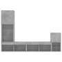 Muebles TV pared con LED 4 pzas madera ingeniería gris hormigón de , Muebles TV - Ref: Foro24-3216664, Precio: 159,37 €, Desc...