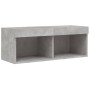 Muebles TV pared con LED 4 pzas madera ingeniería gris hormigón de , Muebles TV - Ref: Foro24-3216664, Precio: 159,37 €, Desc...