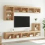 Muebles TV pared con LED 8 pzas madera ingeniería roble Sonoma de , Muebles TV - Ref: Foro24-3216670, Precio: 211,40 €, Descu...