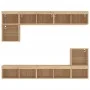 Muebles TV pared con LED 8 pzas madera ingeniería roble Sonoma de , Muebles TV - Ref: Foro24-3216670, Precio: 211,40 €, Descu...