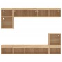 Muebles TV pared con LED 8 pzas madera ingeniería roble Sonoma de , Muebles TV - Ref: Foro24-3216670, Precio: 214,39 €, Descu...