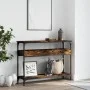 Console table shelf engineered wood smoke oak 100x29x75 cm by , Side tables - Ref: Foro24-837719, Price: 58,90 €, Discount: %