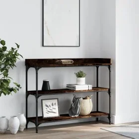 Mesa consola con estantes roble ahumado 100x30x80 cm de , Mesas auxiliares - Ref: Foro24-837809, Precio: 53,01 €, Descuento: %