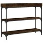 Konsolentisch mit Regalen aus geräucherter Eiche, 100 x 30 x 80 cm von , Seitentische - Ref: Foro24-837809, Preis: 53,01 €, R...