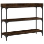 Mesa consola con estantes roble ahumado 100x30x80 cm de , Mesas auxiliares - Ref: Foro24-837809, Precio: 53,57 €, Descuento: %