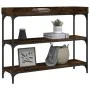 Konsolentisch mit Regalen aus geräucherter Eiche, 100 x 30 x 80 cm von , Seitentische - Ref: Foro24-837809, Preis: 53,01 €, R...
