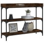 Mesa consola con estantes roble ahumado 100x30x80 cm de , Mesas auxiliares - Ref: Foro24-837809, Precio: 53,57 €, Descuento: %