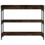 Konsolentisch mit Regalen aus geräucherter Eiche, 100 x 30 x 80 cm von , Seitentische - Ref: Foro24-837809, Preis: 53,01 €, R...
