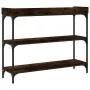 Konsolentisch mit Regalen aus geräucherter Eiche, 100 x 30 x 80 cm von , Seitentische - Ref: Foro24-837809, Preis: 53,01 €, R...