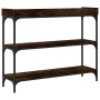 Mesa consola con estantes roble ahumado 100x30x80 cm de , Mesas auxiliares - Ref: Foro24-837809, Precio: 53,57 €, Descuento: %