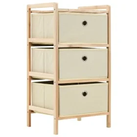 Storage shelf with 3 beige cedar wood fabric baskets by vidaXL, Lockers and storage cabinets - Ref: Foro24-246433, Price: 31,...