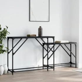 Mesas consolas apilables 2 unidades madera de ingeniería negro de , Mesas auxiliares - Ref: Foro24-837802, Precio: 47,34 €, D...