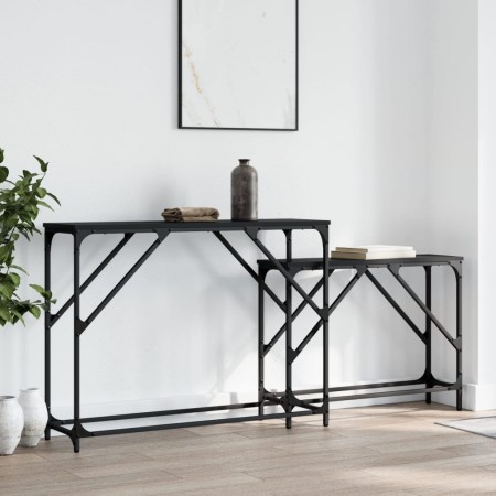 Mesas consolas apilables 2 unidades madera de ingeniería negro de , Mesas auxiliares - Ref: Foro24-837802, Precio: 47,75 €, D...