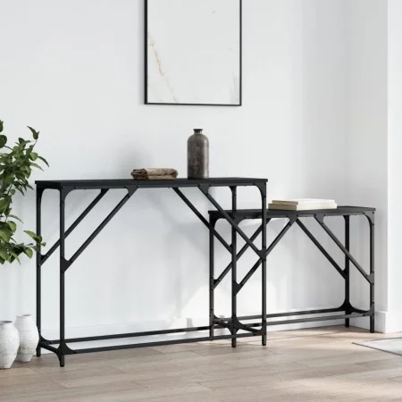 Mesas consolas apilables 2 unidades madera de ingeniería negro de , Mesas auxiliares - Ref: Foro24-837802, Precio: 47,34 €, D...
