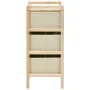 Estantería de almacenaje 3 cestas de tela madera de cedro beige de vidaXL, Taquillas y armarios de almacenamiento - Ref: Foro...