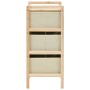 Estantería de almacenaje 3 cestas de tela madera de cedro beige de vidaXL, Taquillas y armarios de almacenamiento - Ref: Foro...