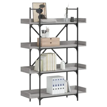 Librería de 4 estantes madera gris Sonoma 100x33x145,5 cm de , Librerías y estanterías - Ref: Foro24-837695, Precio: 84,76 €,...