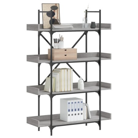 Librería de 4 estantes madera gris Sonoma 100x33x145,5 cm de , Librerías y estanterías - Ref: Foro24-837695, Precio: 85,83 €,...