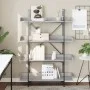 Librería de 4 estantes madera gris Sonoma 100x33x145,5 cm de , Librerías y estanterías - Ref: Foro24-837695, Precio: 84,76 €,...