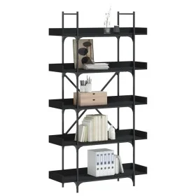 Librería 5 estantes madera de ingeniería negro 100x33x180,5 cm de , Librerías y estanterías - Ref: Foro24-837697, Precio: 73,...