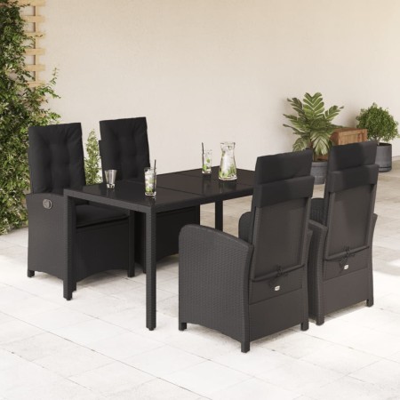 Set de muebles jardín 5 pzas con cojines ratán sintético negro en Conjuntos de jardín | Comprar online en Foru.es