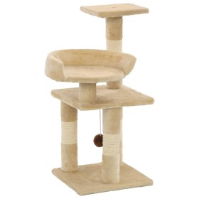 Rascador para gatos con postes de sisal 65 cm beige de vidaXL, Mobiliario para gatos - Ref: Foro24-170609, Precio: 38,77 €, D...